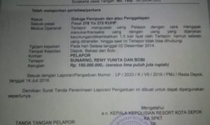 Penyelidikan Polresta Depok untuk sementara mentok.