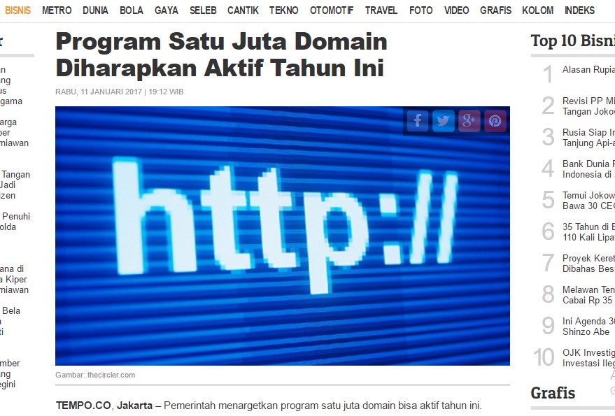 Program Sejuta Domain Internet Baru 4% Ada Isinya