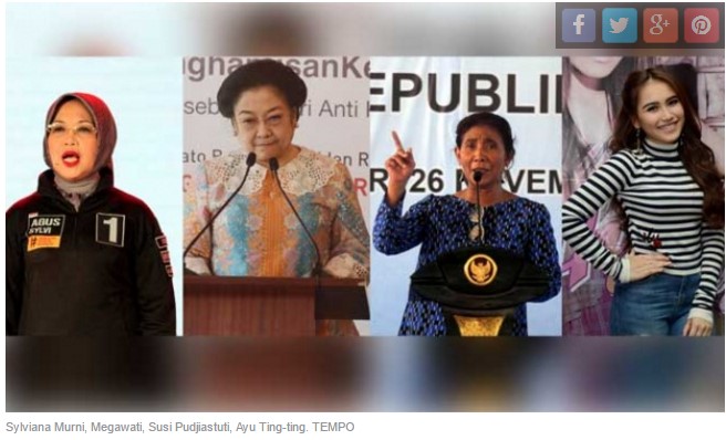 Perempuan Politisi, Pejabat, dan Artis Terbanyak Dikutip Media