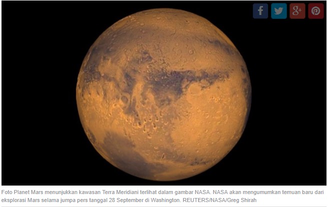 Tanah Planet Mars Terlalu Beracun bagi Kehidupan